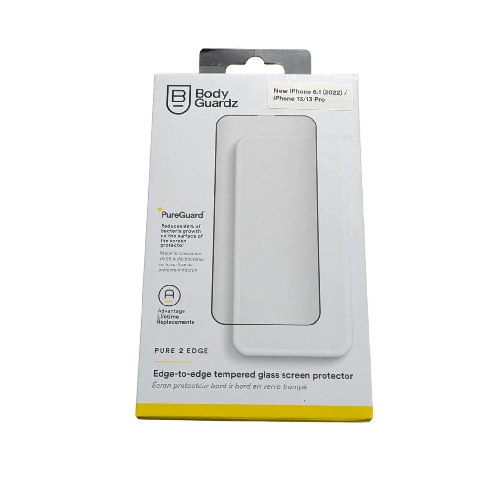 X8-N‎ BodyGuardz Pure 2 Edge Glass Screen Protect Apple iPhone 14 / 13 / 13 Pro